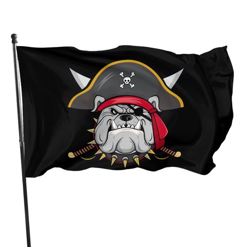 Bulldog Pirate Flag 3x5 Ft Outdoor Indoor With Grommet Dog Garden Yard Banner Decorative Sign