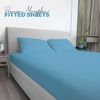 Acrali Home Premium Microfiber fitted sheets (SkyBlue, Microfiber | Super King (200x180+40cm))
