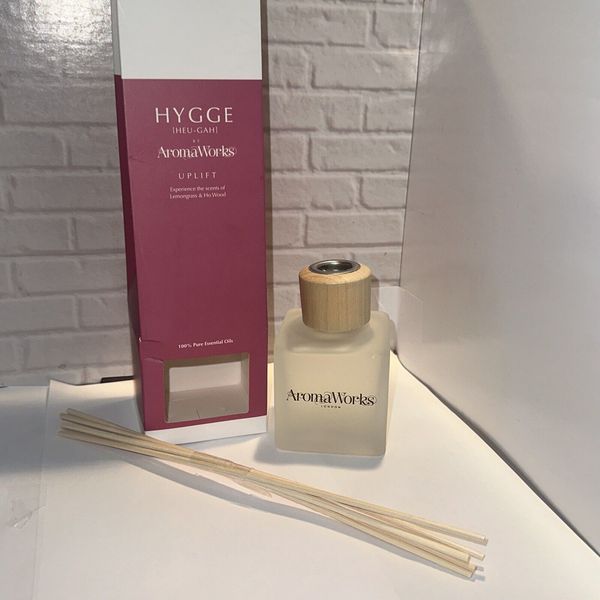 Aromaworks Natural Oil  &  Reed Diffuser Hygge Uplifting Lemongrass UK 4 Month