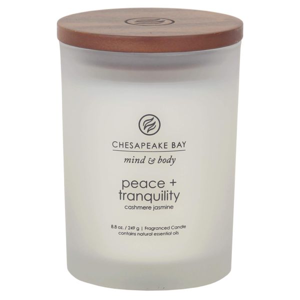 Chesapeake Bay Candle Scented Candle, Peace + Tranquility (Cashmere Jasmine), Medium Jar, Home Décor