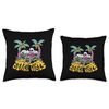 Beach Vibes Skeleton Summer Sand Funny Throw Pillow