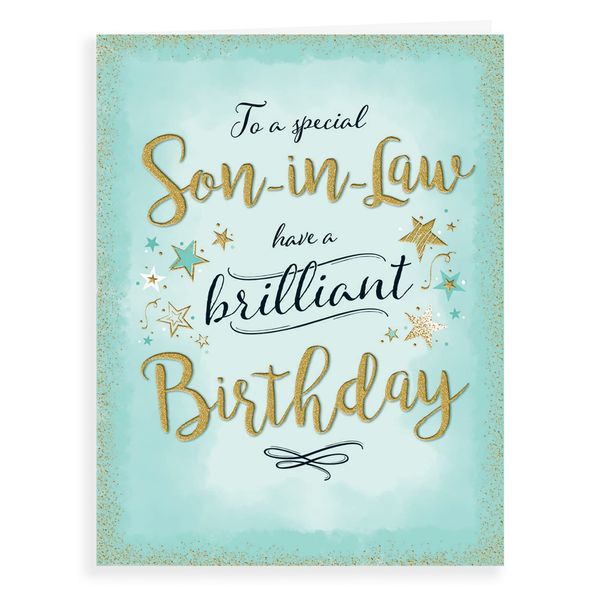 Piccadilly Greetings Modern Birthday Card Son In Law - 8 x 6 inches