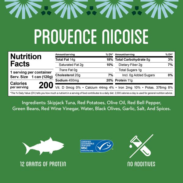 Freshé Gourmet Canned Tuna (Provence Nicoise, 10 Pack) Healthy High-Protein Snack & Ready to Eat Meal – Premium All-Natural, Non-GMO, Wild Caught Tuna – Gluten Free, Keto Diet Friendly