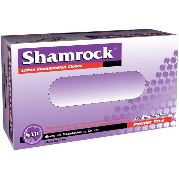 Shamrock Latex Medical Grade Powder Free Gloves, Size Large, Fully Textured, Strong Latex Gloves