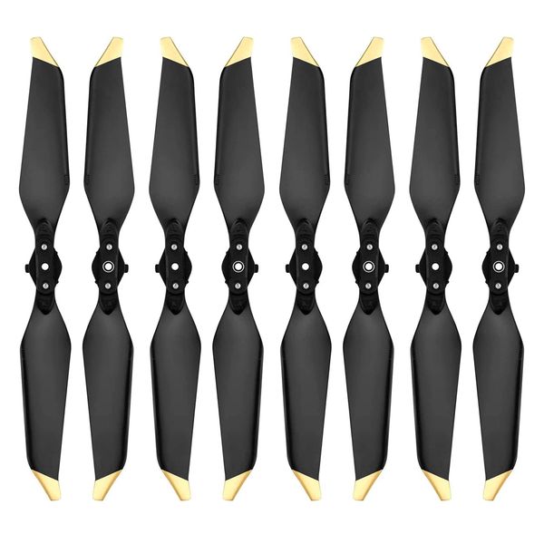 Tosiicop 4 Pairs Mavic Pro/Mavic Pro Platinum Propellers Replacement Prop Blades Low Noise Quick-Release 8331F Wings for DJI Mavic Pro/Mavic Pro Platinum Drones Accessories Gold Tips