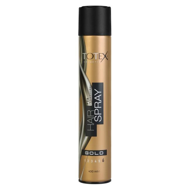 Totex Saç Şekillendirici Aeresol Spray Gold | Yüksek Tutuş | Parlak Görünüm 400ml