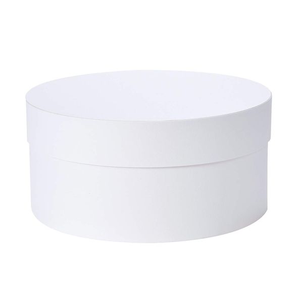 Tokyodo Circle Box, LL, White, Vase, Base, Paper Material, Gift Box, Inner Diameter Approx. 8.7 x Height 3.8 inches (22 x 9.8 cm)