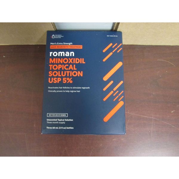 NEW ROMAN MEN'S HAIR REGROWTH TREATMENT MINOXIDIL TOPICAL SOLUTION USP 5% (24D)