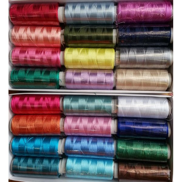 25 Spools Set Embroidery Machine Viscose Rayon Silk Embroidery Threads Brother JANOME and for Most Others Models