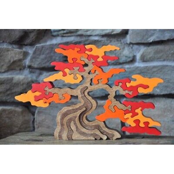 X LARGE Survivor Challenge Fall Shade Tree Wood Puzzle Toy Made in the USA Art