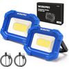 2PC 2000LM Rechargeable LED Work Light Magnetic Work Light Stand COB Flood Light