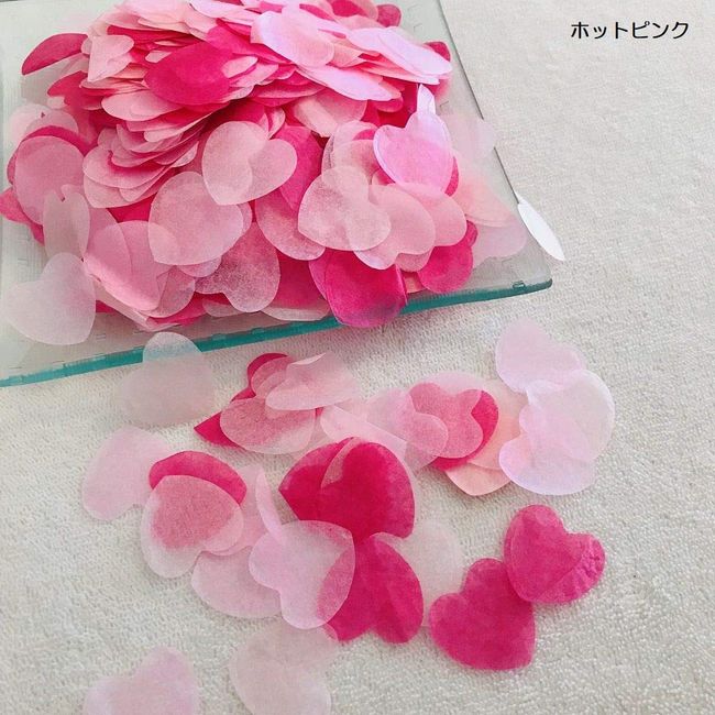 Heart Confetti 1500 Sheets for 10 People Paper Shower Flower Shower Shower Confetti Wedding Wedding Reception Event Wedding Bridal (Hot Pink)