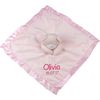 Baby Super Soft Personalised Name & Date Comforter Blanket with 3D Teddy Bear (Pink)