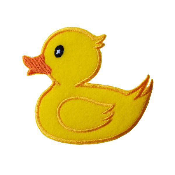 ETDesign #E05199R Yellow Rubber Duck,Ducky Applique Iron On Patch -(Right) 3" by 2 3/4"