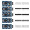 AITRIP 5 pack PRO Mini Atmega328P-AU 5V/16MHz Development Board Microcontroller Bootloadered with Pin Headers for Arduino (5PCS)