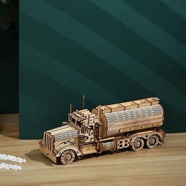 Christmas Gift 3D Wooden Puzzle, Tanker Truck, Mechanical Model Kits for Adults