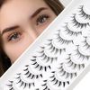 EMEDA 10 Pair Manga Lashes 5 Styles Mixed Anime Lashes 100% Handmade Transparent Band Manga Eyelashes Natural Look Spiky Manga Lashes Wispy Hybrid Strip Lashes Cosplay False Eyelashes (Manga Mix)