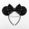 Black Sparkle Mickey Ears, Black Mouse Ears, Black Rhinestones Mouse Ears