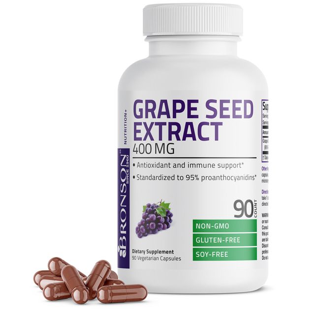 Bronson Grape Seed Extract 400mg Immune Support, 90 Capsules