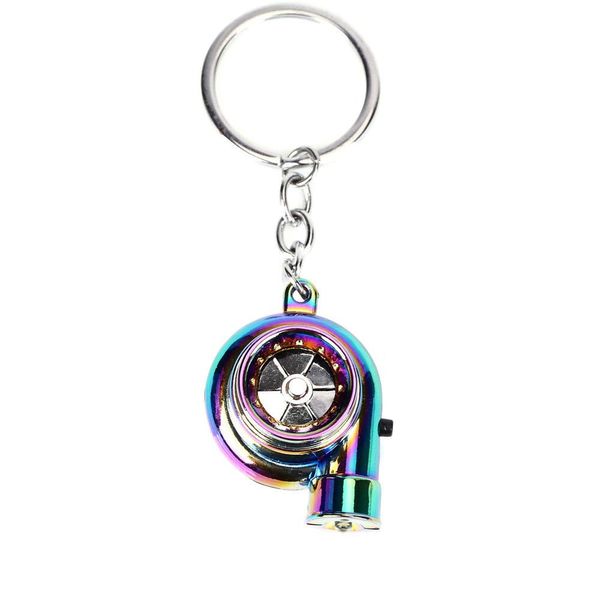 Auto Metall Schlüsselanhänger Turbo Keychain Sound Turbo Key Hülsenlager Spinning Modell Turbine Turbolader Ring Key Turbo Shaped Anhänger Schlüssel Schlüsselanhänger Turbolader mit Sound