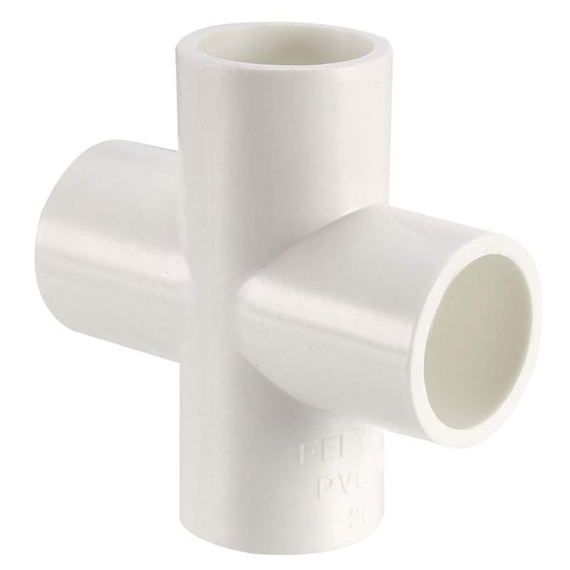 TOP-VIGOR 6Pcs 20mm Cross 4 Way PVC Pipe Fittings, Tee Corner Elbow ...