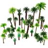 OrgMemory 36pcs Palm Trees, 3-16 cm, Ho Scale Bushes, Plastic Trees for Projects, Miniature Trees