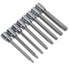 US Pro 1373 8pc 3/8''dr Star Bit Socket, Long Torx Tamper, Security Set T25-T60, Blue