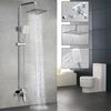 Shower Faucet Set System Rainfall Shower Head Combo w/Mixer Valve Kit Wall Mount
