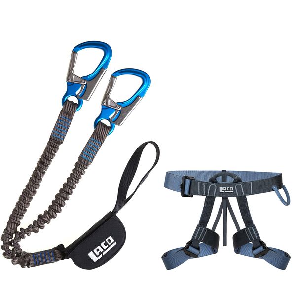 LACD Pro Evo climbing Blue + Easy Ferrata climbing belt LACD