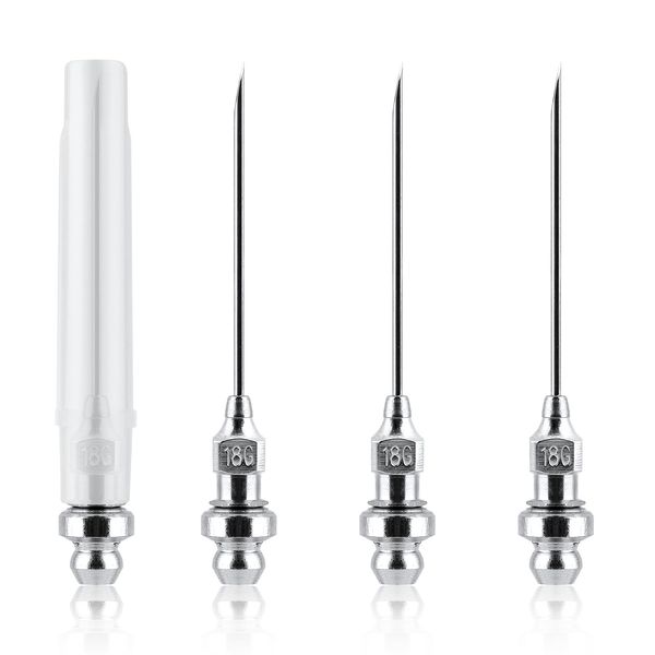 SAVITA 4 Small Bearing Grease Injector Needles, Removable Grease Gun Needle, Portable nozzles, Long Grease Needle nozzles for Ball Joints, Grease Injection Tool