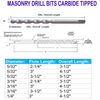 10Pcs 5/32"X 4-1/2" Masonry Drill Bits Carbide Tipped Tapcon Half Flat Shank 