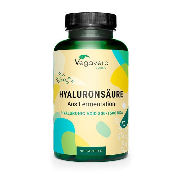 Vegavero Hyaluronic Acid Supplements | NO Additives, Lab-Tested | High Strength 600mg with 800-1500 kDa | 90 Hyaluronic Acid Capsules | Vegan