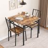 3-Piece Dining Table Set Chairs Home Kitchen Breakfast Wood Top Dinette Table