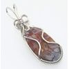 Fancy Jasper Gemstone Sterling Silver Wire Wrapped Pendant