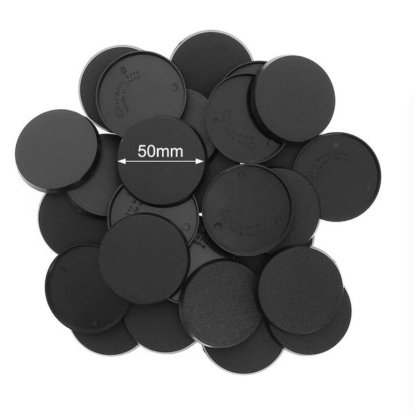 Eve model MB750-40-NJP 40pcs 50mm Round Plastic Model Pedestal Round Base for War Games, Table Games, Mini Games