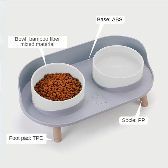 Elevated Slow Feeder Dog Double Bowls Stand 4 Adjustable Height For Large  Dogs Medium Big Dog Elevated Food Water Feeders Table