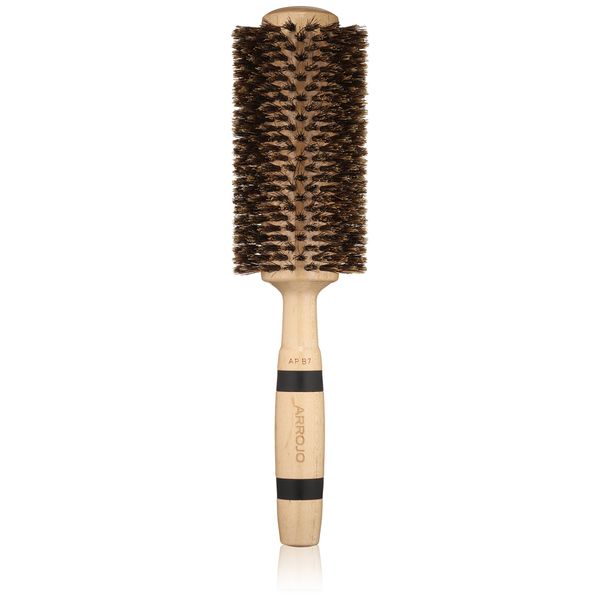 ARROJO Large Round Hair Brush – Large Round Brush for Blow Drying & Styling – Boar Bristle Hair Brush for Volume & Smoothness – Round Hair Brushes for Women & Men – Boar Bristle Brush for Long Hair