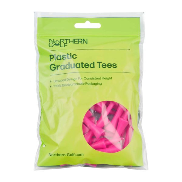 Northern Golf Graduated Plastic Golf Tees (Pink 2 1/4")