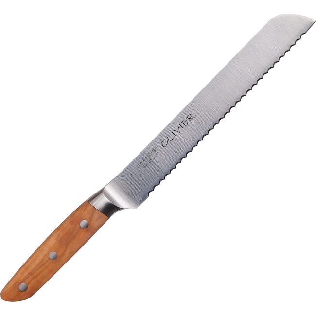 Satake Sangyo OL004 Bread Knife, Bahia Kitchen, Olive, Made in Japan, 7.5 inches (19 cm), Bread Knife, Wave Blade, Toast