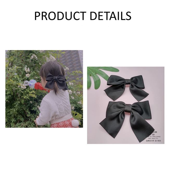 New Ribbon Silk Satin Bow Hair Tie Cute Girl Bowknot Large