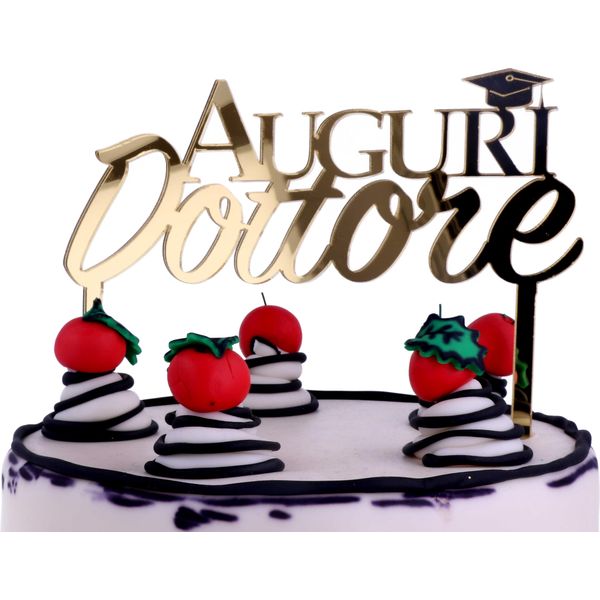 Cake Topper Auguri Dottore plex