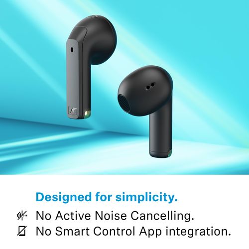 Sennheiser ACCENTUM Open Wireless Earbuds - Ear Buds with Open Design, Dynamic Sound and Bluetooth 5.3, IPX4 Splash Resistance, 28-Hour Battery Life and USB-C Charging Case - Black