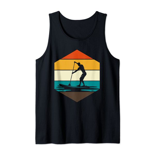 Paddleboard Stand Up Paddling Paddleboarding Retro SUP Tank Top