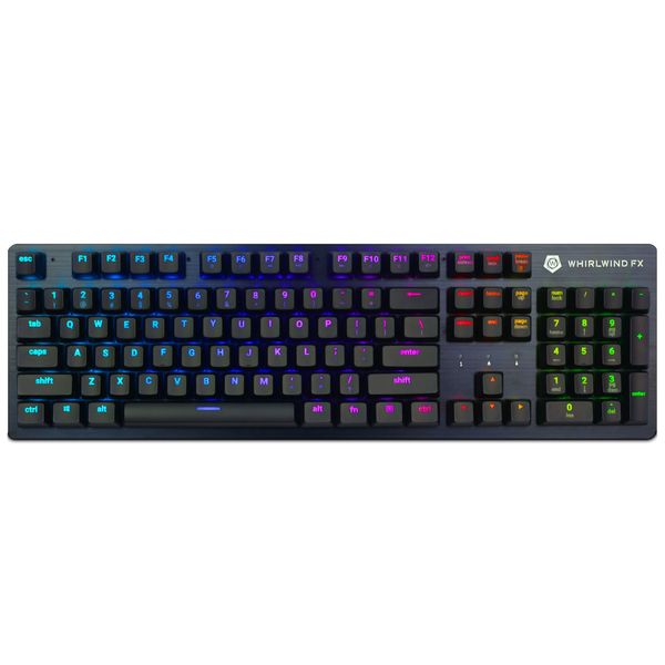 Whirlwind FX Element V2 Gaming Keyboard: Interactive and Customizable Lighting – Immersive, Reactive RGB Experience (Full Size Keyboard, Brown Tactile)