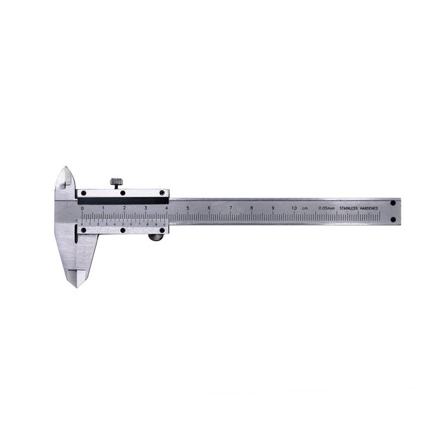 HFS(R) Vernier Caliper 3.9 inches (100 mm) Outer Diameter Inner Diameter Step Measurement Stainless Steel Vernier Pocket Caliper