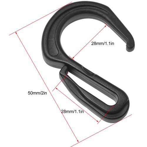LUORNG 8PCS Plastic S-Bungee Cord Hooks Car Mesh Net Hook 28MM Car Storage Accessories Storage Bag Hook Suitable for Car Trunk Seat Middle Net