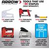Arrow A50424 T50 Staples, 1/4 Inch (6 mm) , Grey