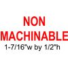 NON MACHINABLE stamp text on IDEAL 4911 Self-inking Rubber Stamp with RED INK
