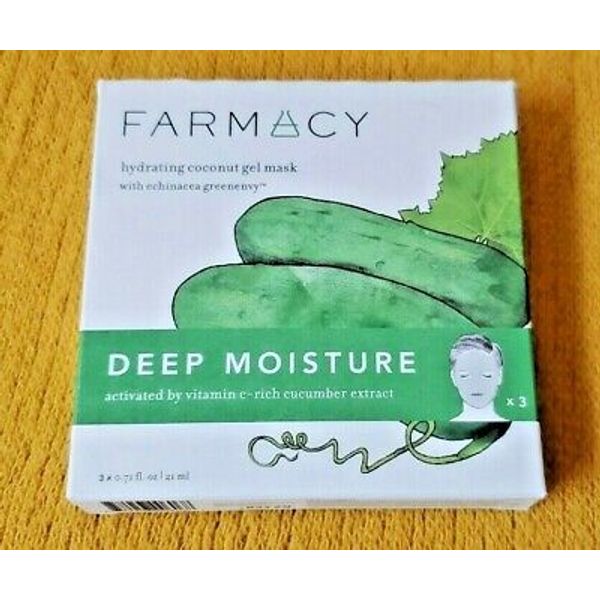Farmacy Hydrating Coconut Gel Natural Face Mask - Deep Moisture Cucumber 3 Masks