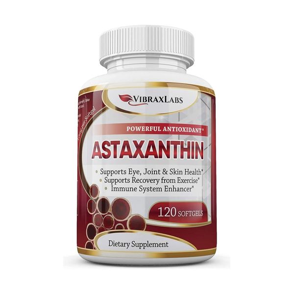 Astaxanthin 10mg Supplement / Best Pure Antioxidant from Microalgae, Helps Sk...